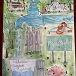 Praca plastyczna Filipa Pietruczuka z kl. I Szkoły Podstawowej w Dubinach, nawiązująca do działalności PWiK